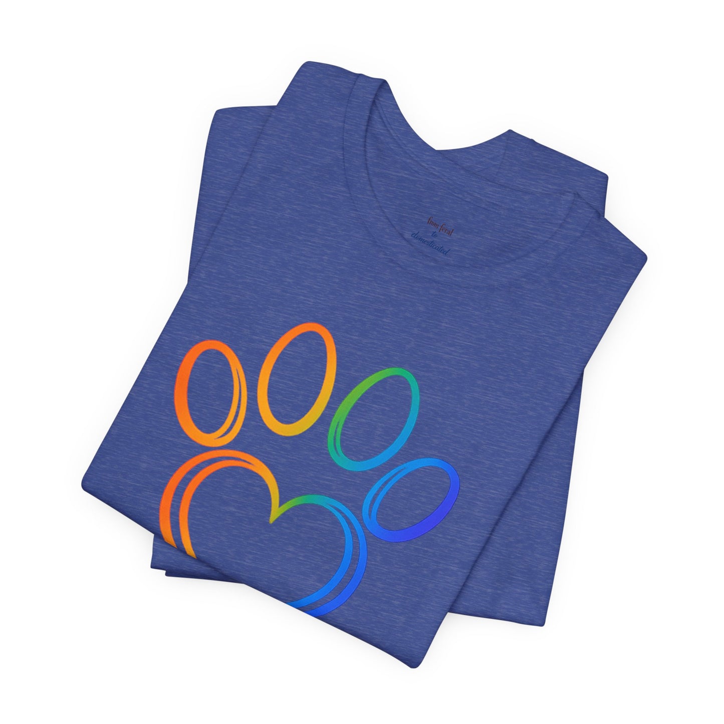 Heart/Paw Colorful Line-Work T-Shirt