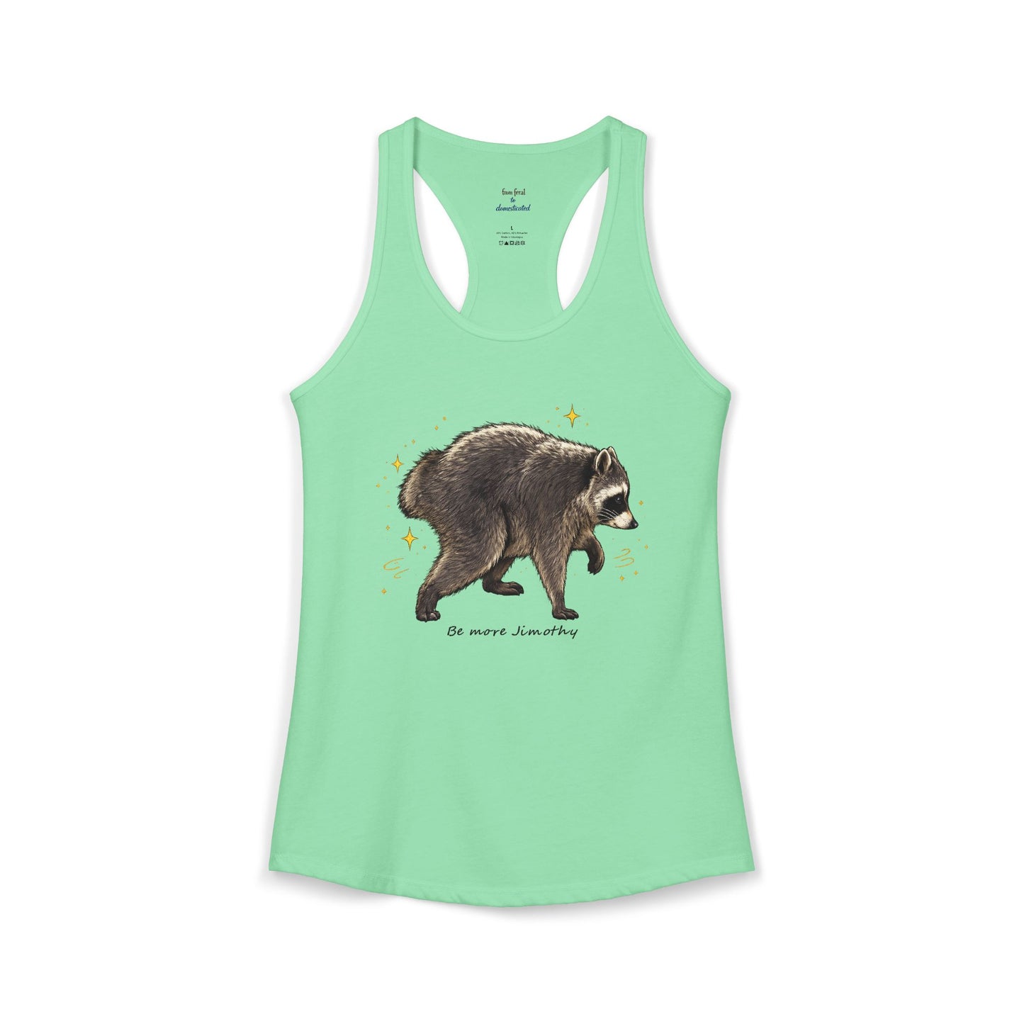 Jimothy The Raccoon Racerback Tank