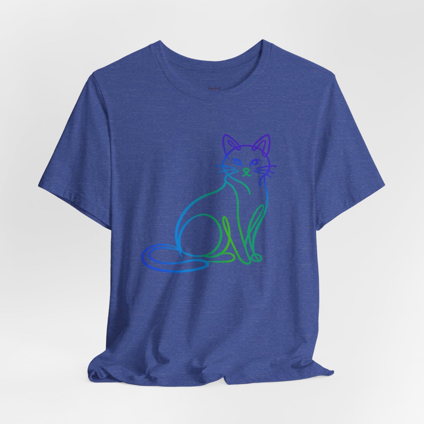 Colorful Line-Work Sitting Cat T-Shirt