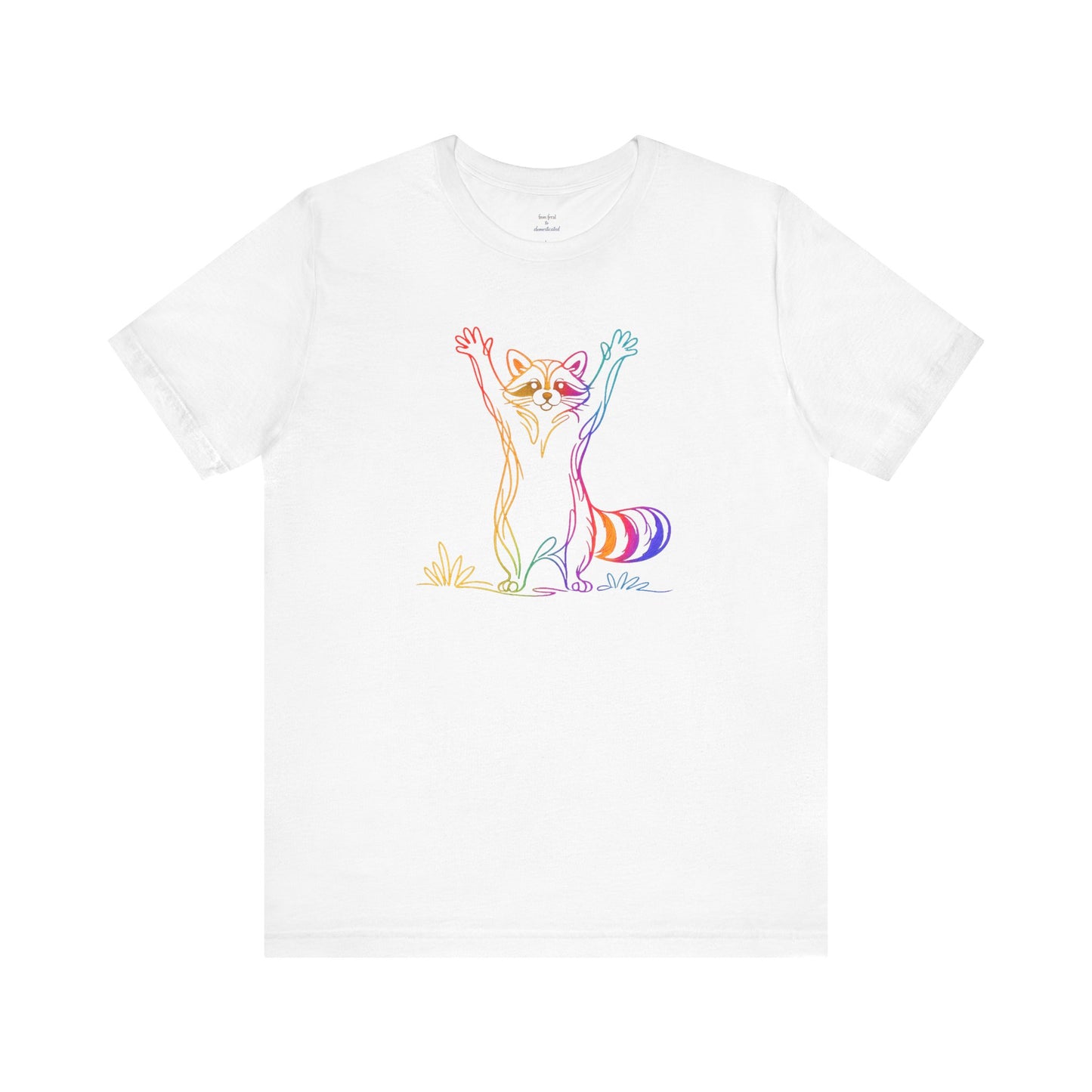 Raccoon Tee — Minimal Line Raccoon Scenic Graphic T-Shirt