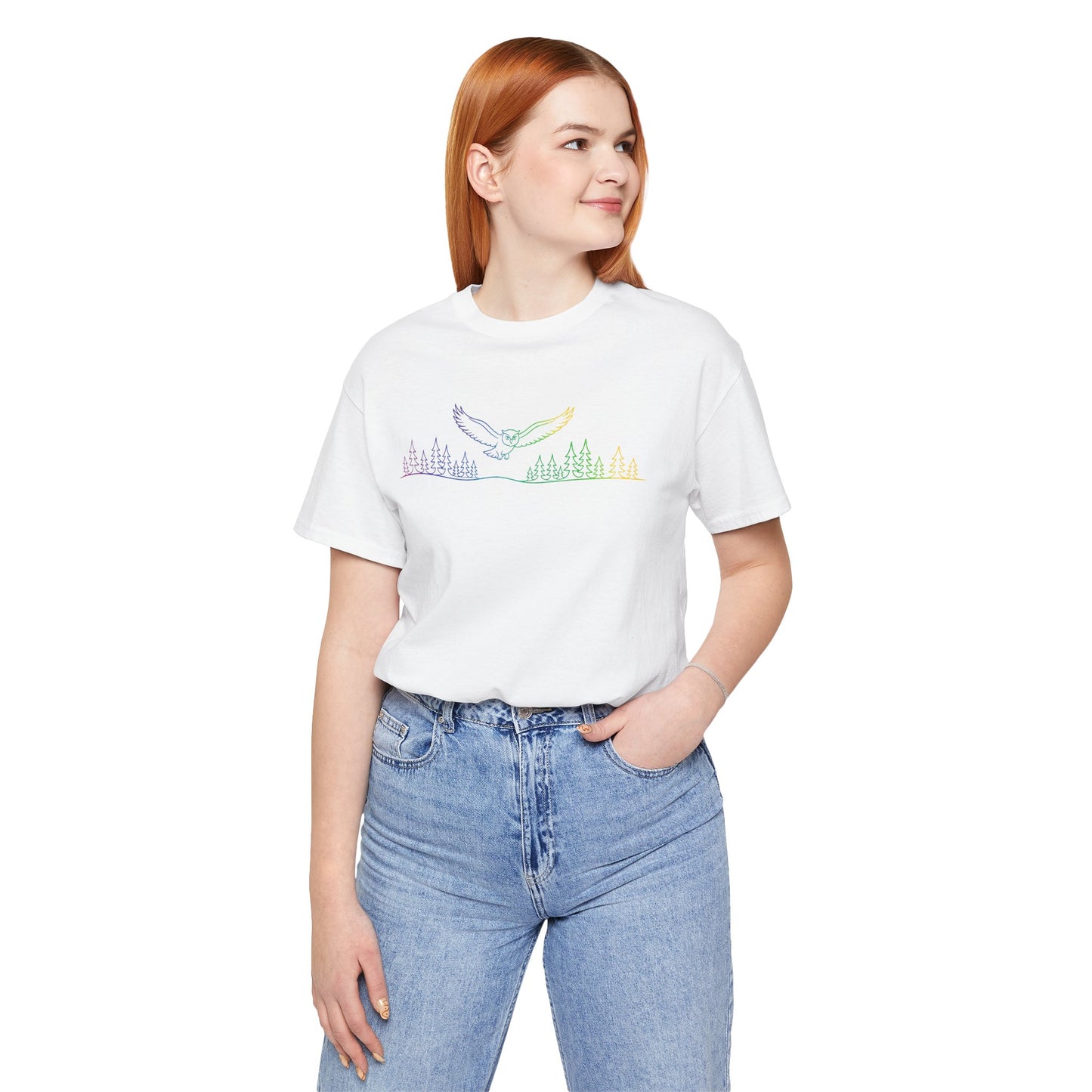 Owl | Colorful Line-Work T-Shirt