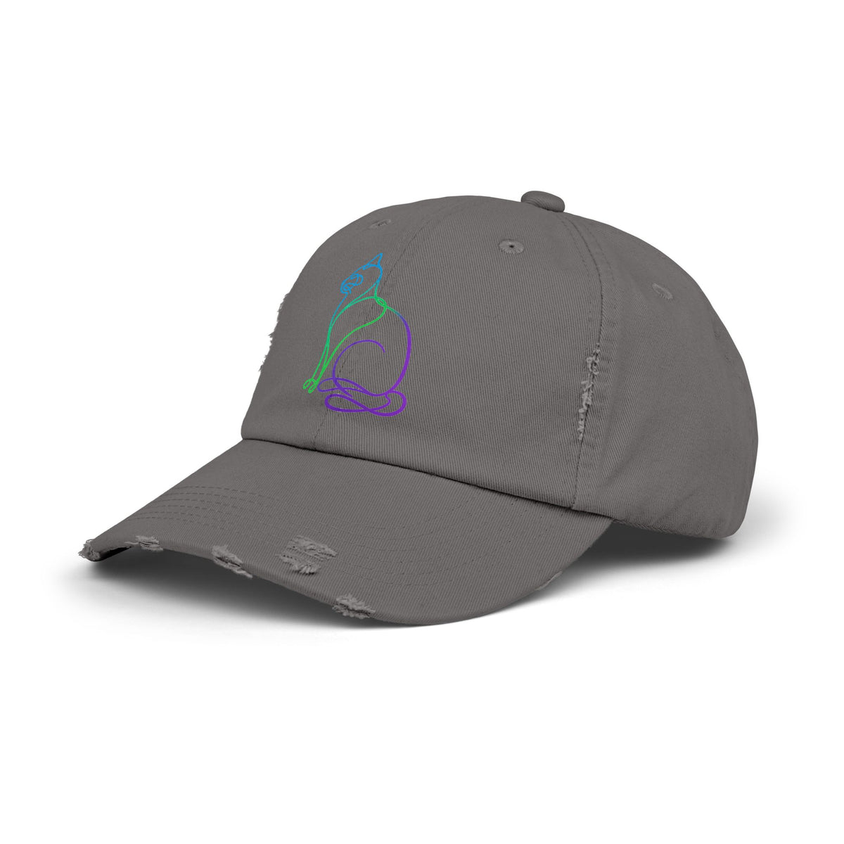 Northern Lights Cat Distressed Cap