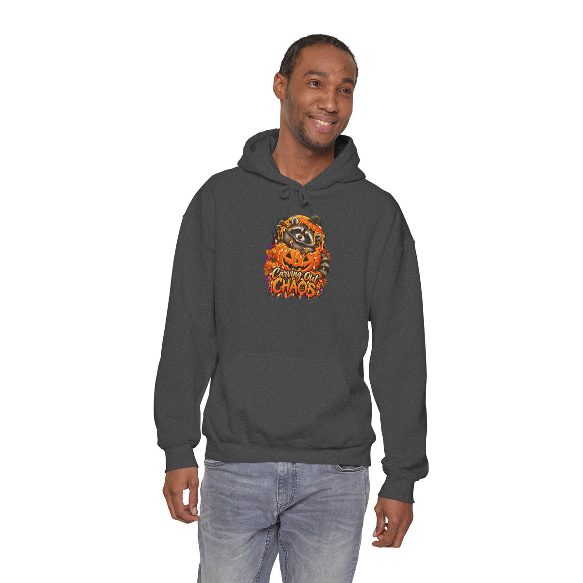 Carving Out Chaos Raccoon Hooded Sweatshirt