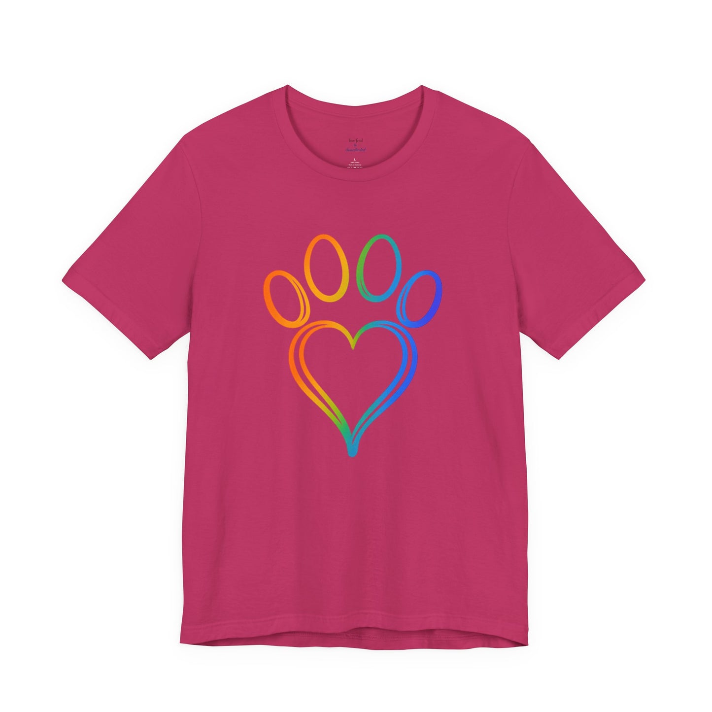 Heart/Paw Colorful Line-Work T-Shirt