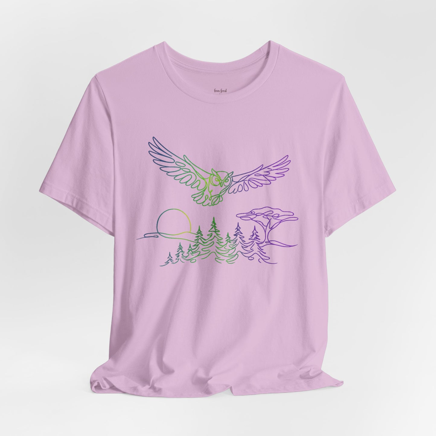 Owl | Colorful Line-Work T-Shirt