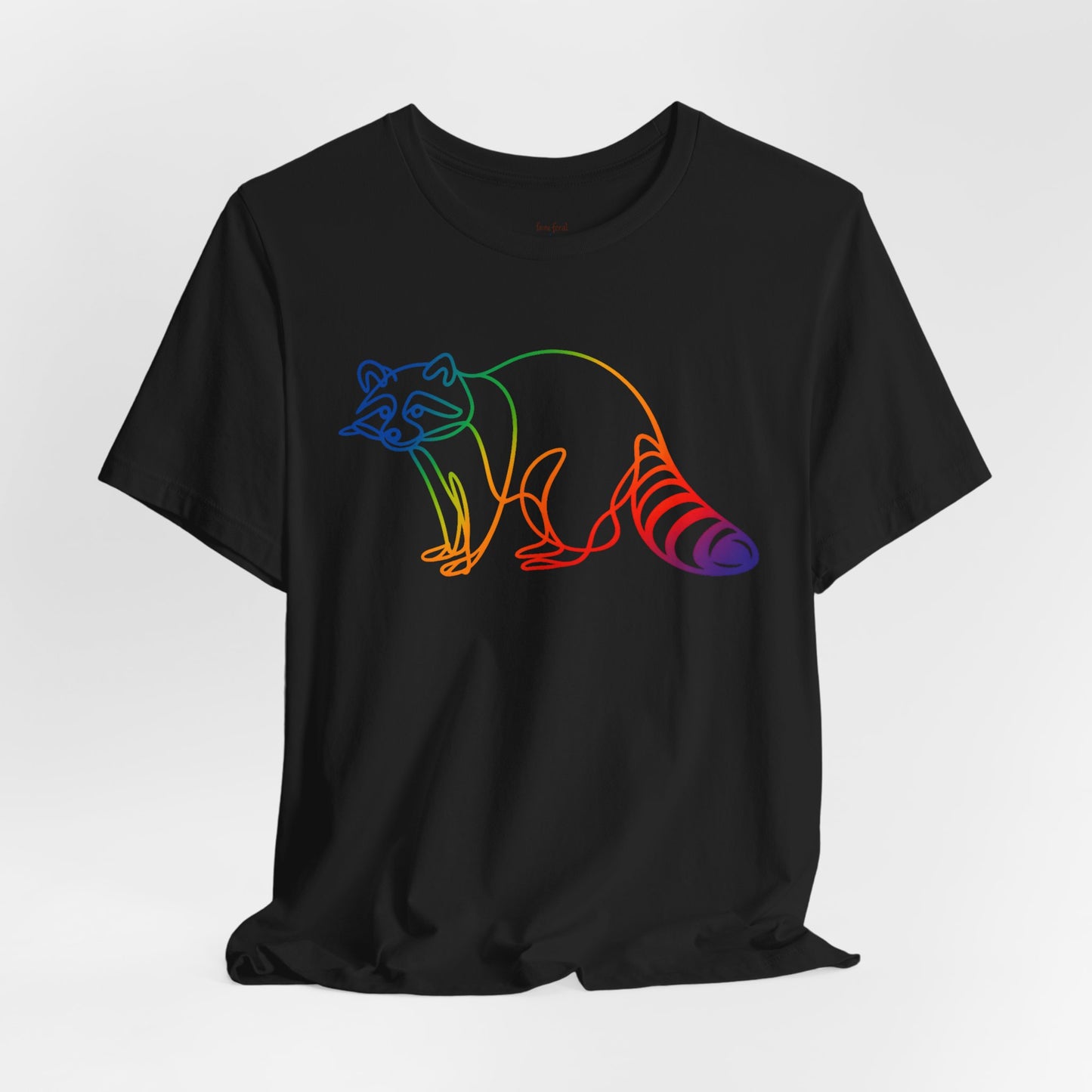Raccoon Tee — Minimal Line Raccoon Scenic Graphic T-Shirt