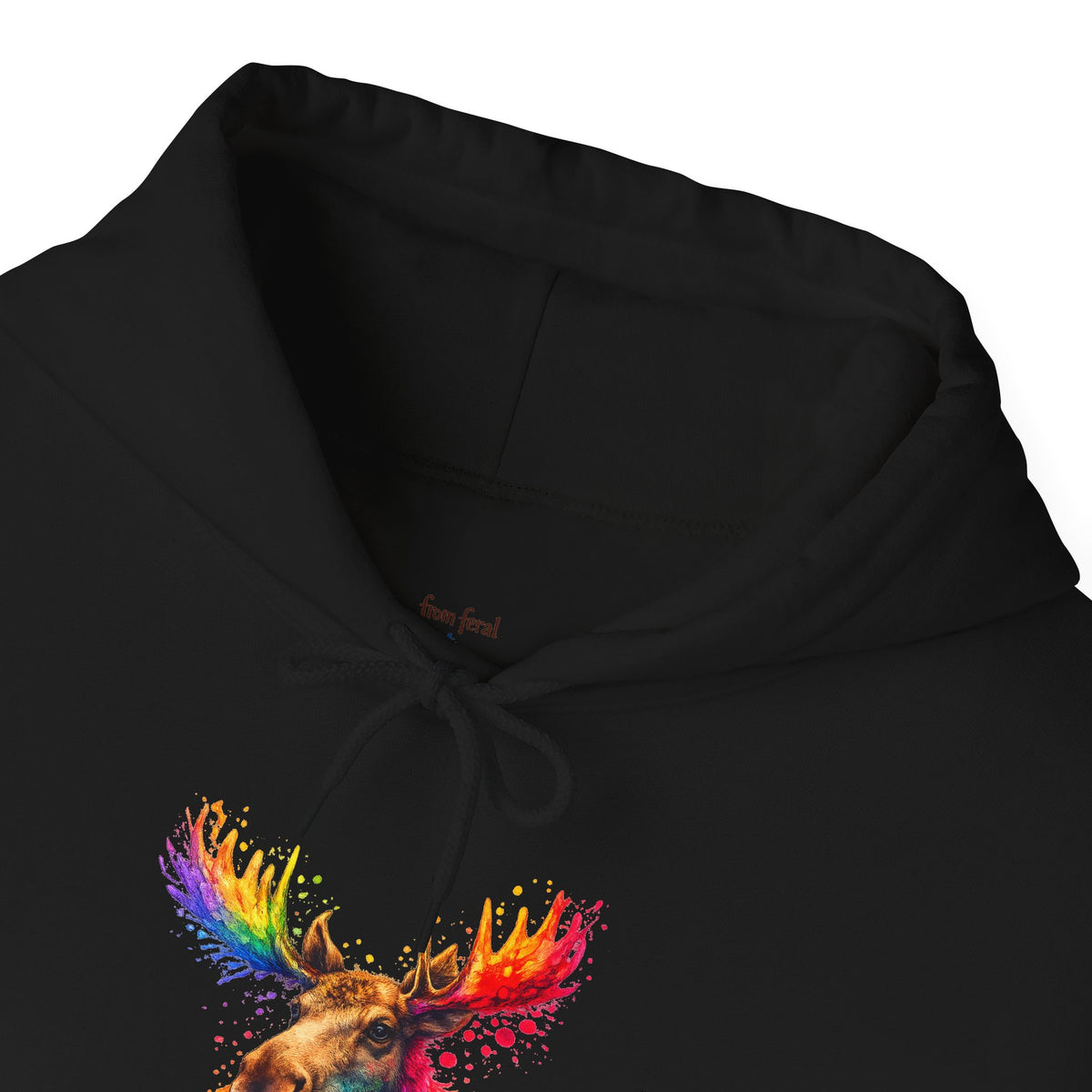 Watercolor Moose Hooded Sweatshirt
