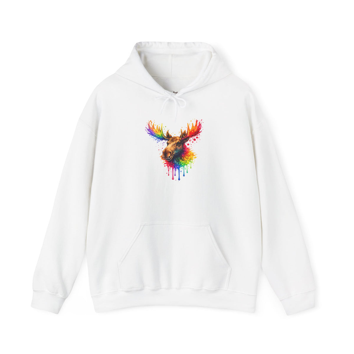 Watercolor Moose Hooded Sweatshirt