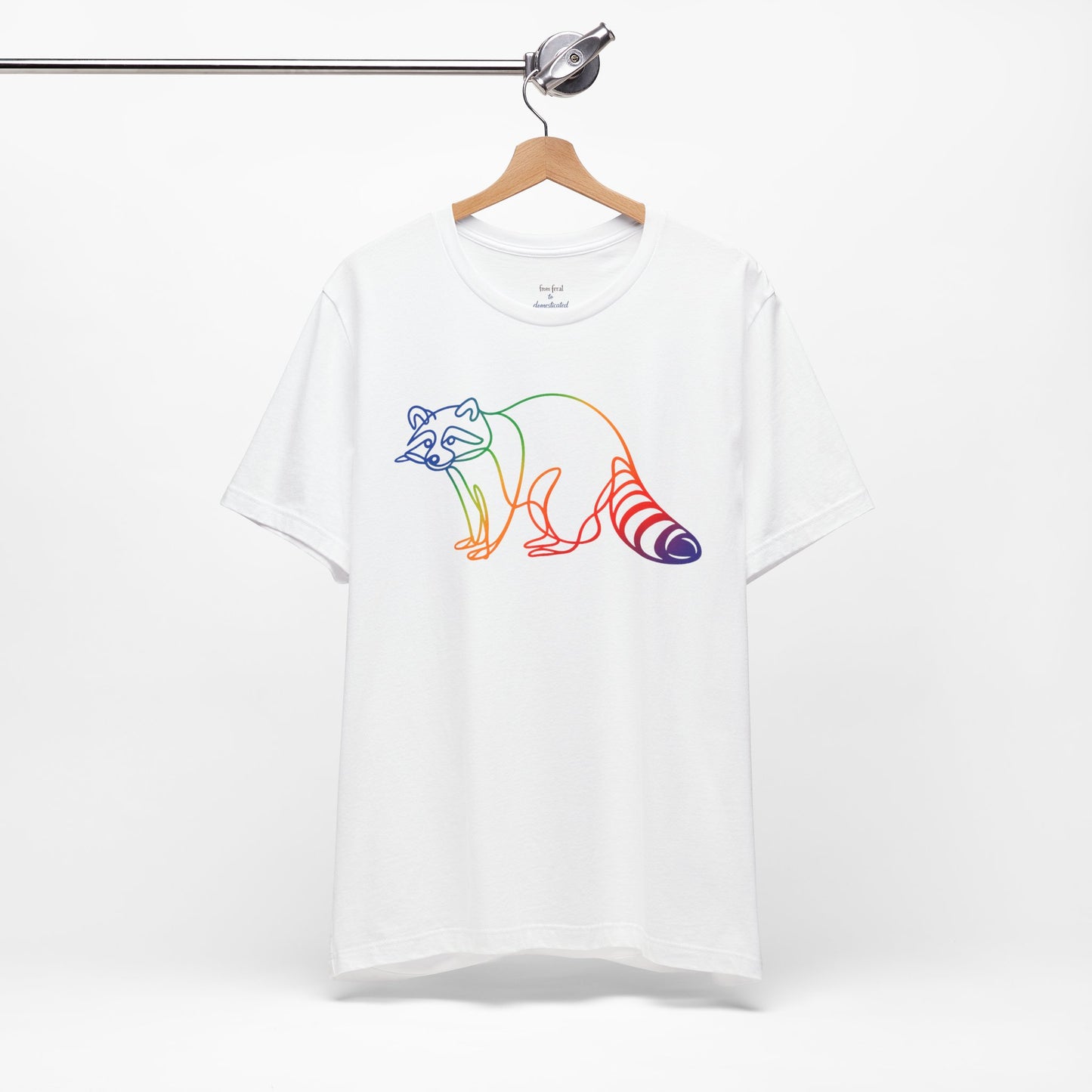 Raccoon Tee — Minimal Line Raccoon Scenic Graphic T-Shirt
