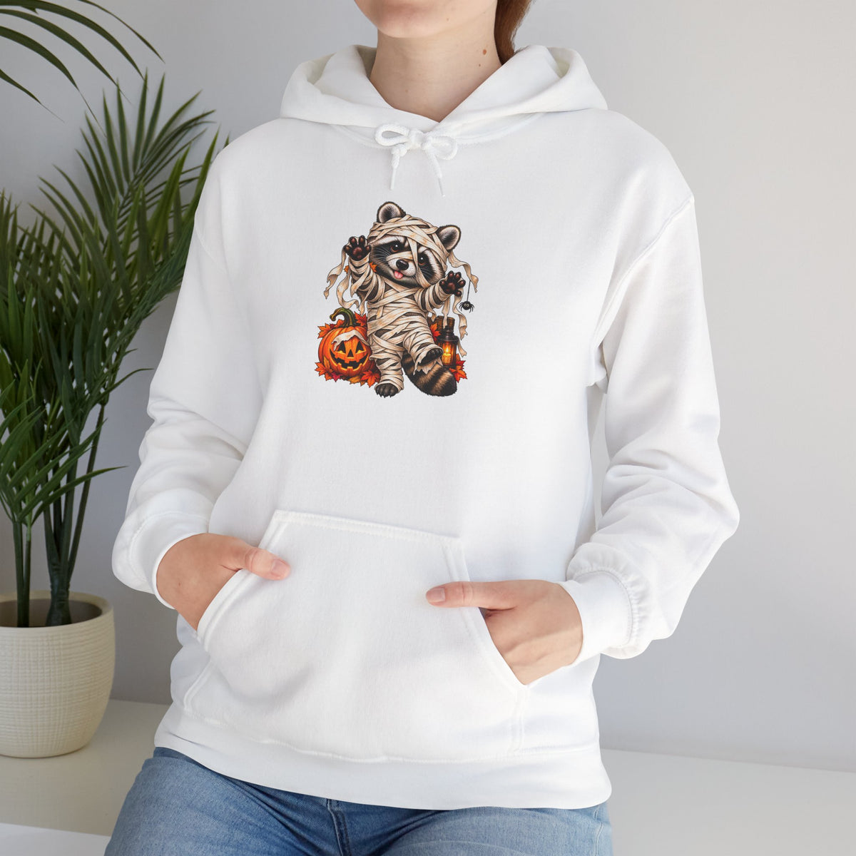 Mummy Raccoon Halloween Hooded Sweatshirt
