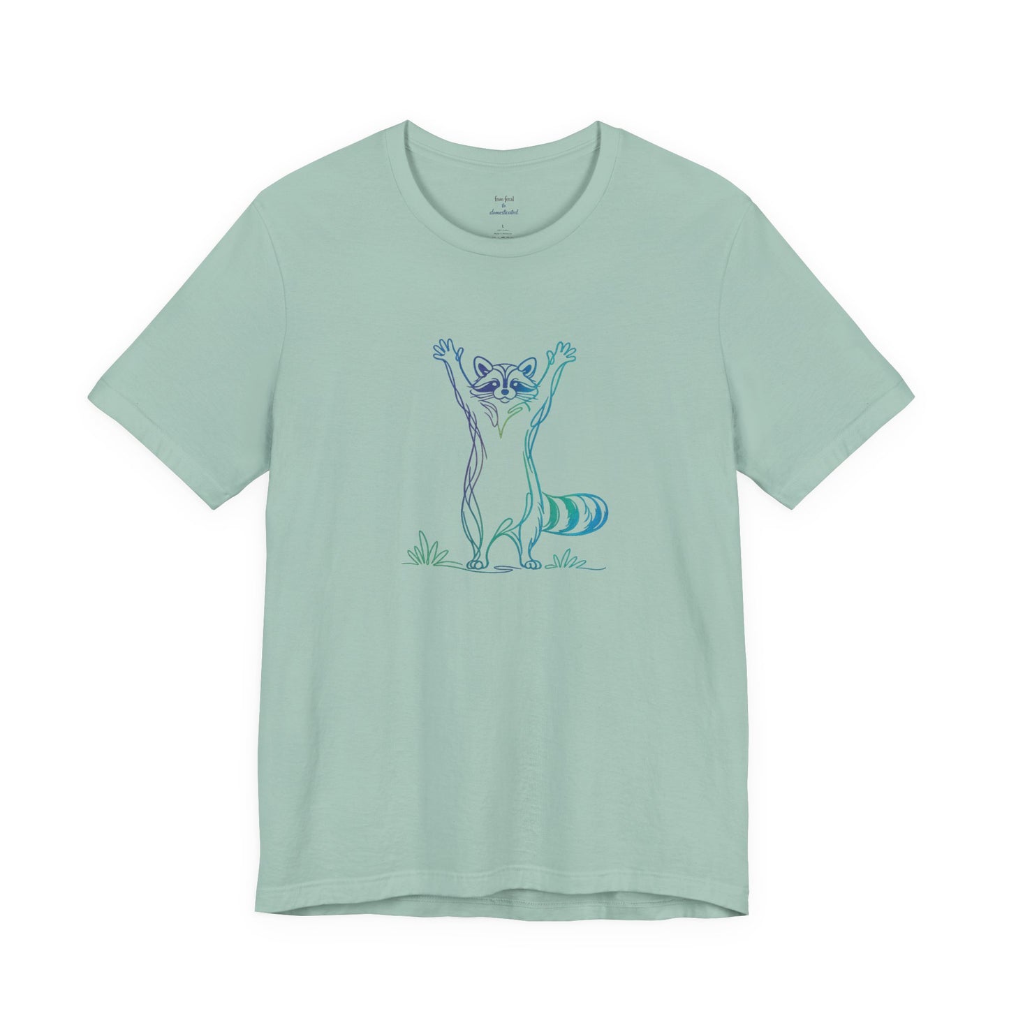 Raccoon Tee — Minimal Line Raccoon Scenic Graphic T-Shirt