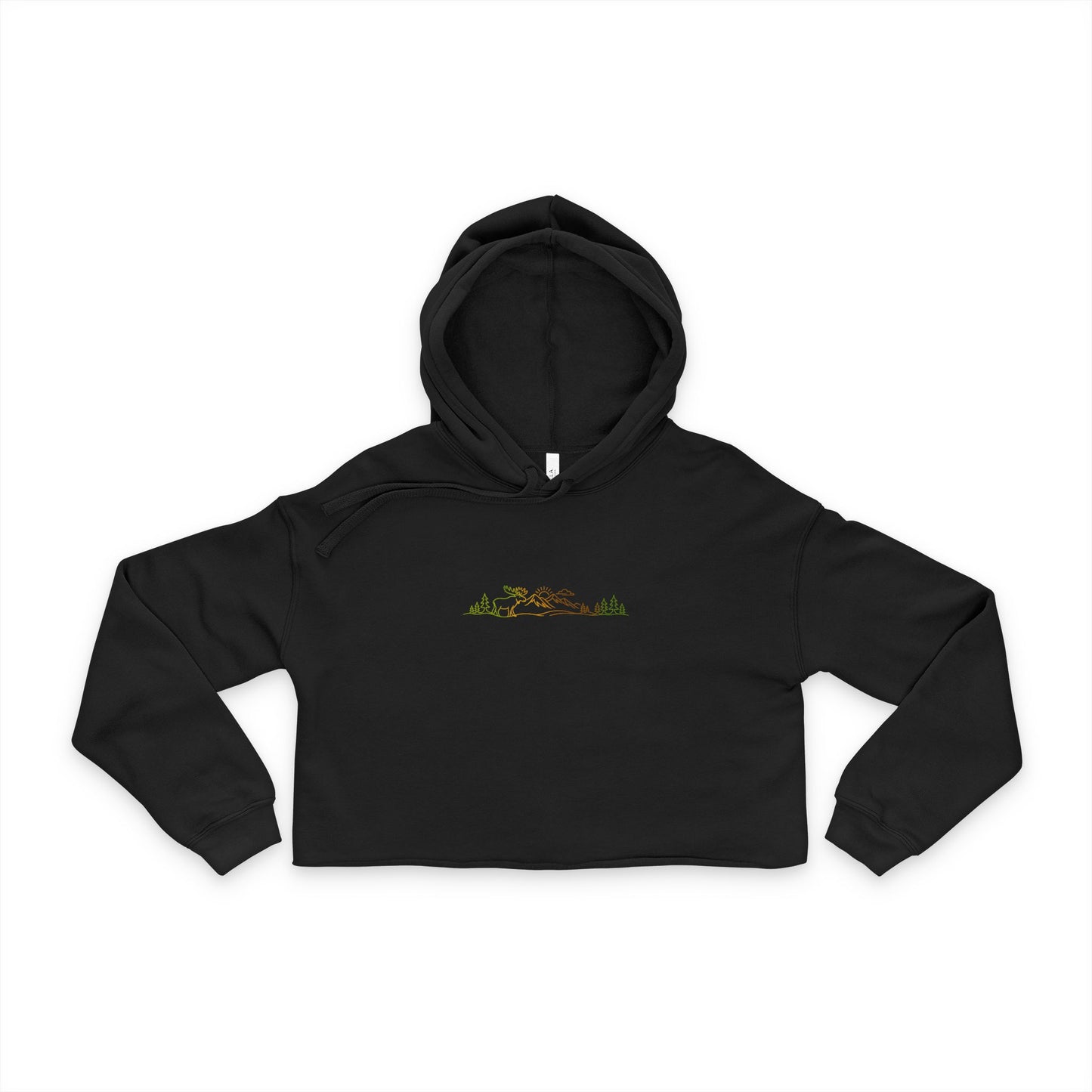 Colorful Moose Cropped Hoodie
