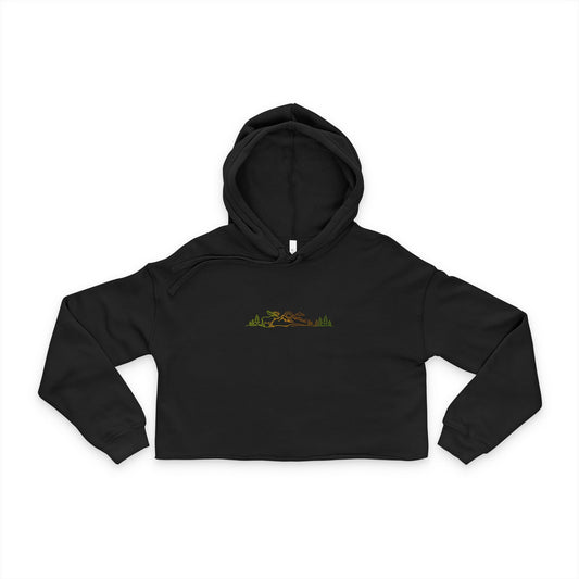 Colorful Moose Cropped Hoodie