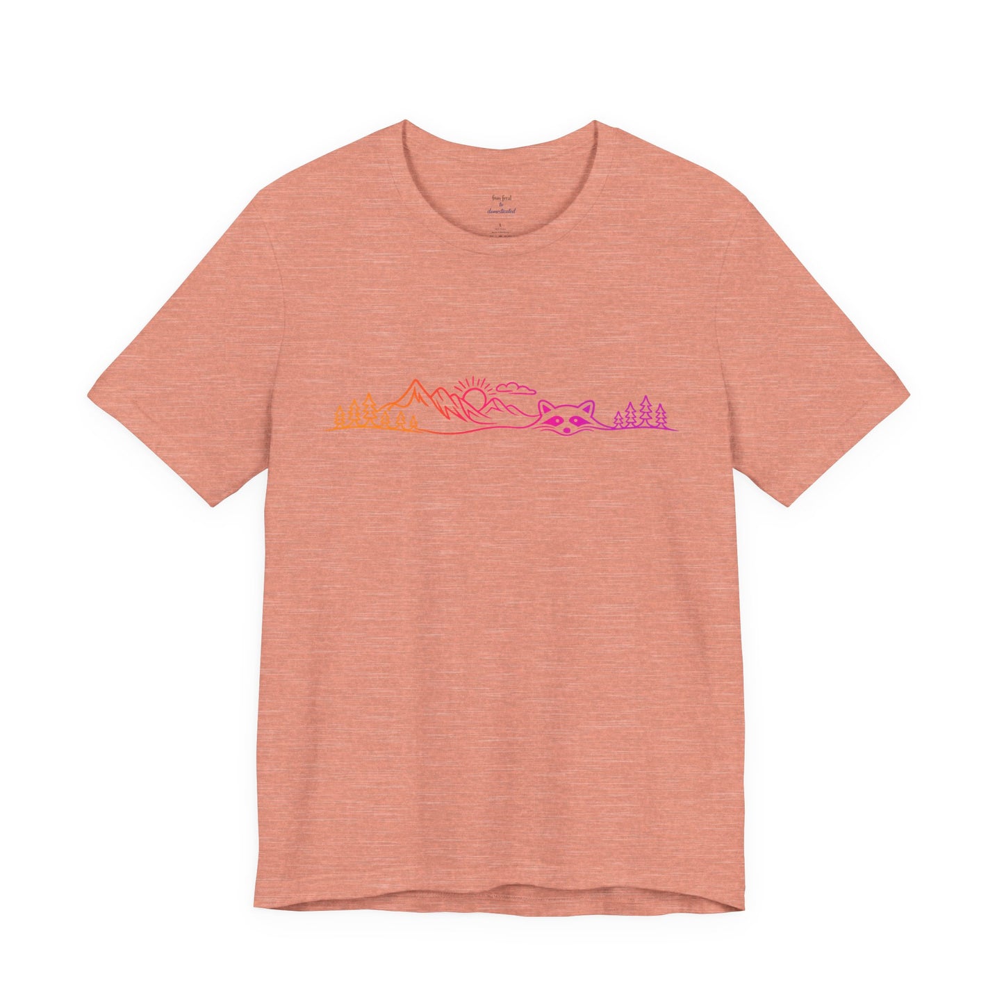 Raccoon Tee — Minimal Line Raccoon Scenic Graphic T-Shirt