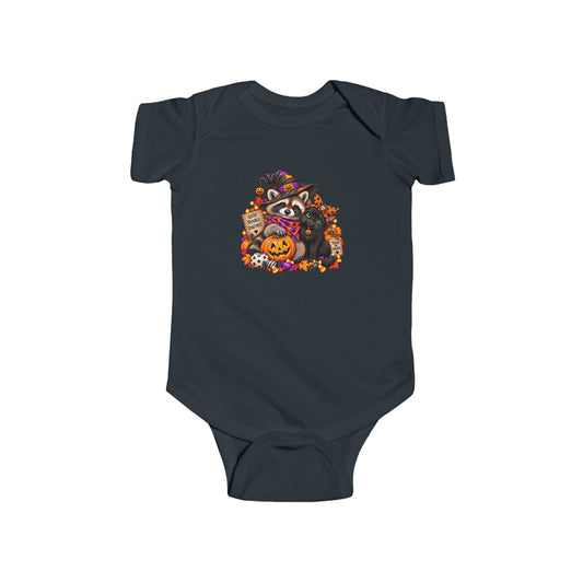 Infant Onesie — Halloween Raccoon and Black Cat Bestie