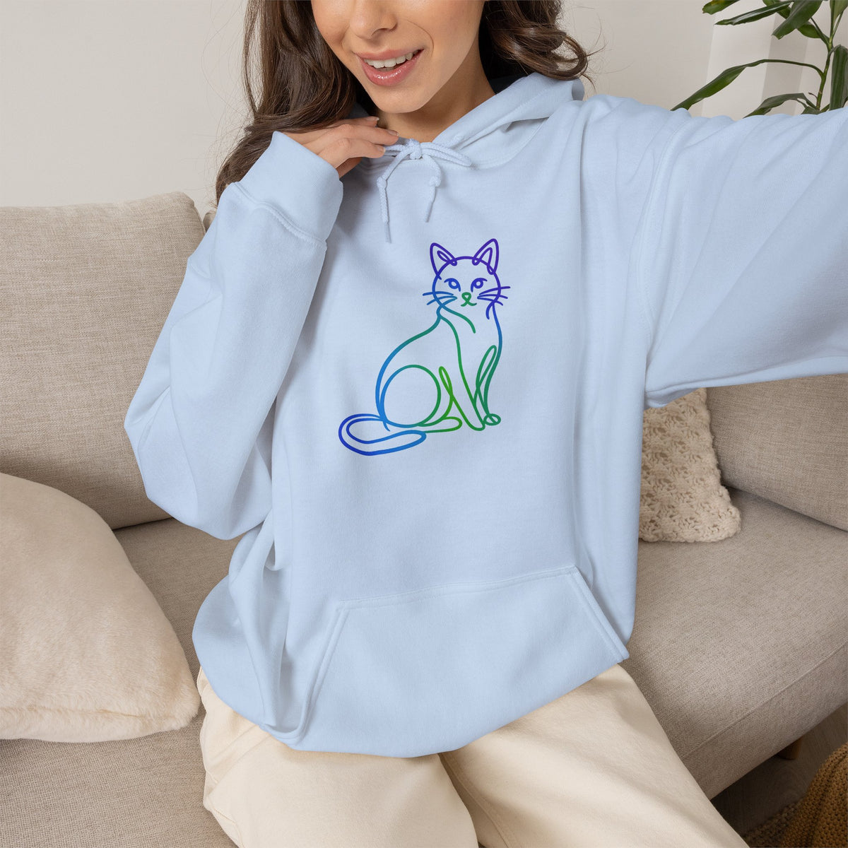 Northern Lights Cat Hooded Sweatshirt