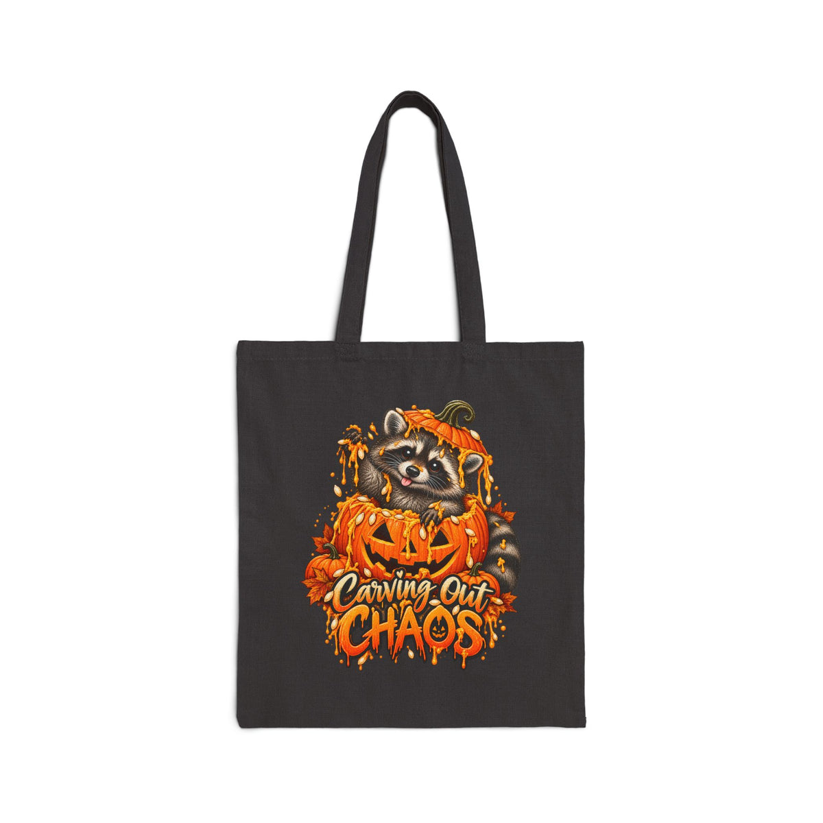 Carving Out Chaos Raccoon Tote Bag
