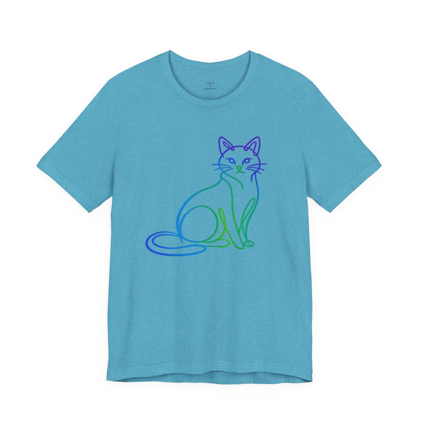 Colorful Line-Work Sitting Cat T-Shirt