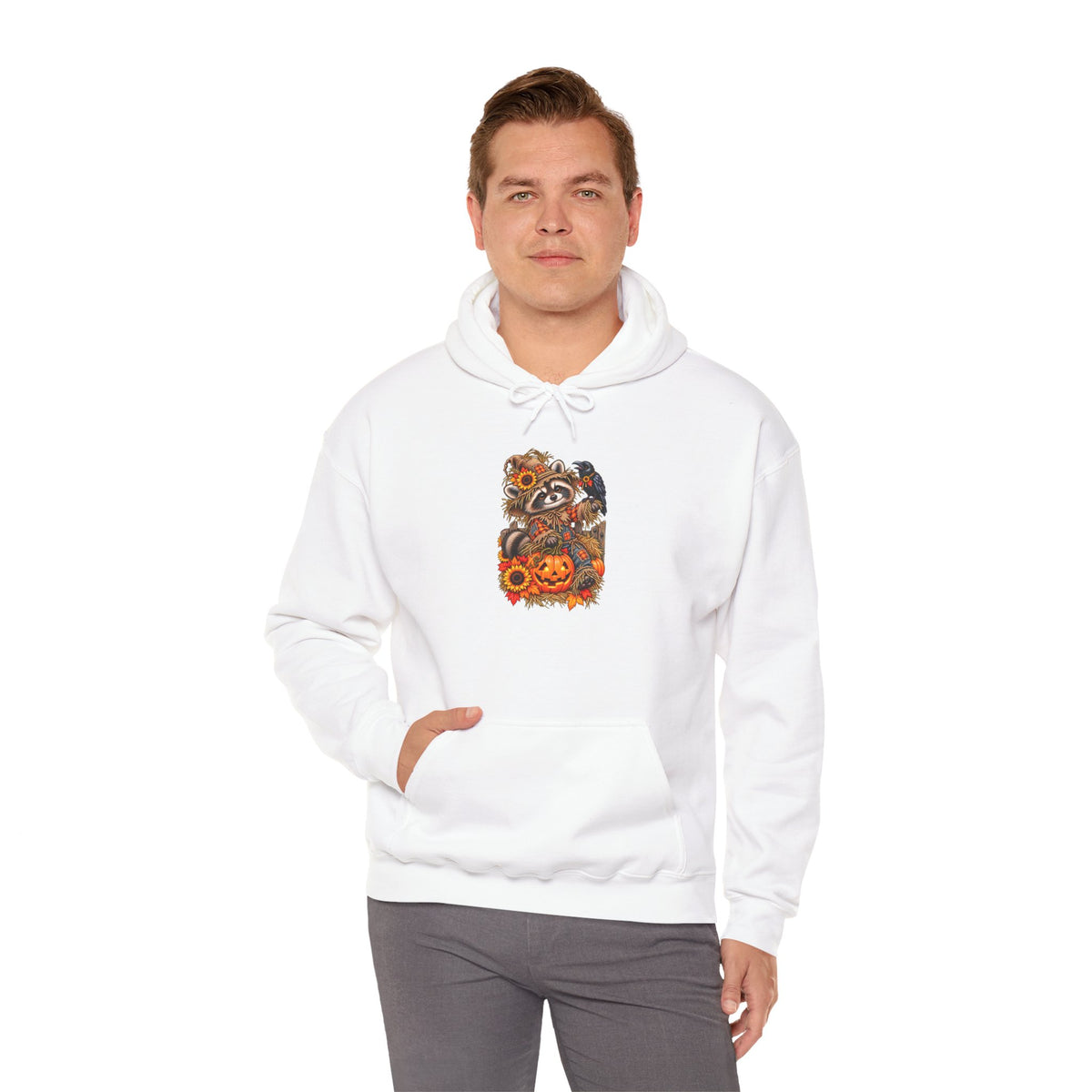 Scarecrow Raccoon Hooded Sweatshirt