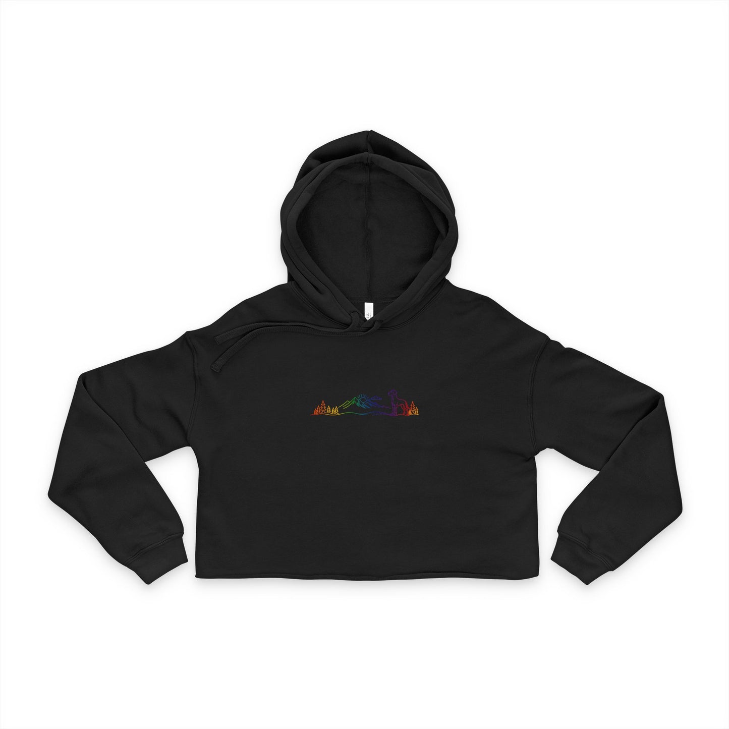 Colorful Natural-Eared Great Dane Cropped Hoodie