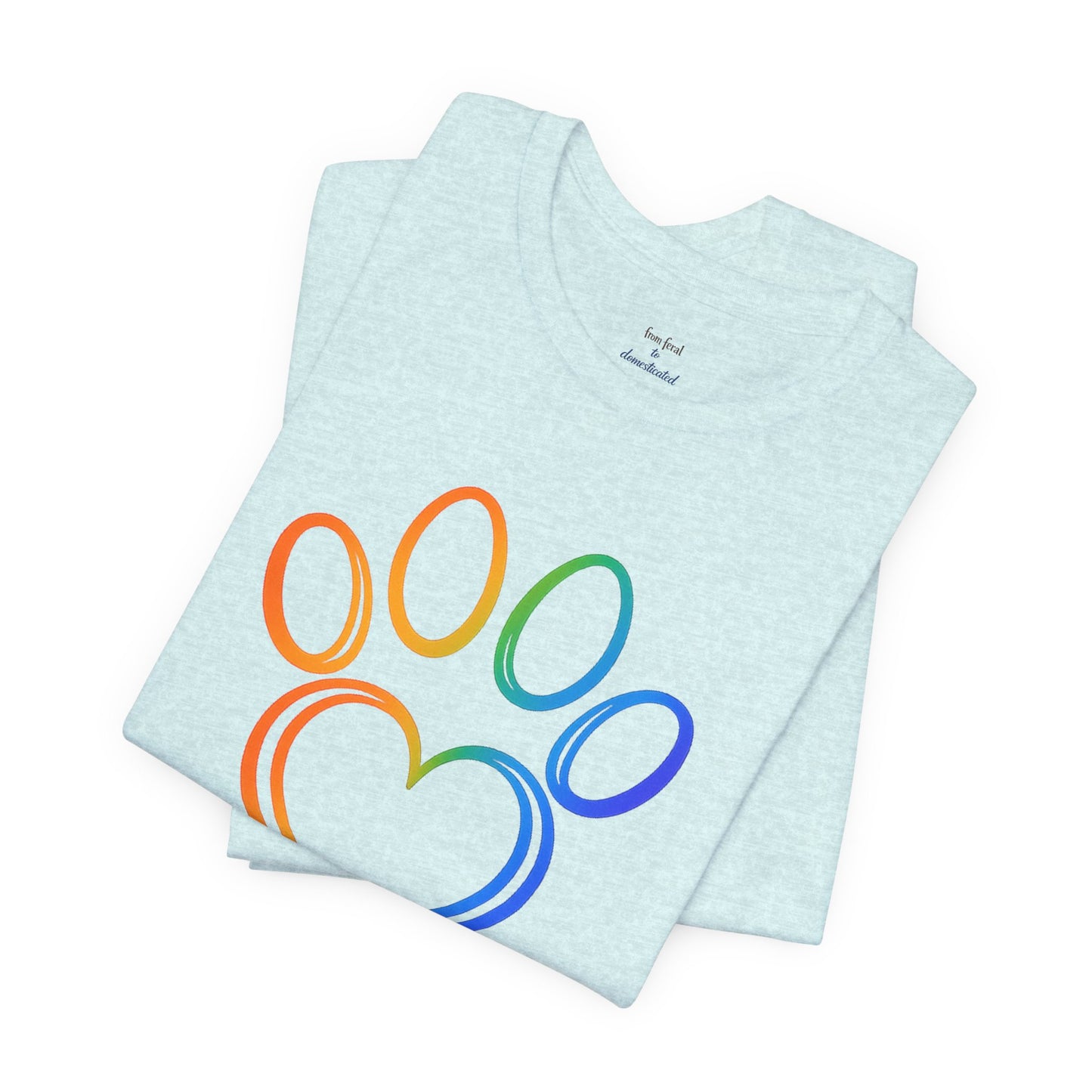 Heart/Paw Colorful Line-Work T-Shirt