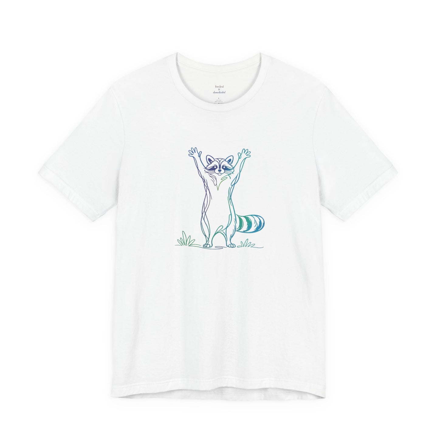 Raccoon Tee — Minimal Line Raccoon Scenic Graphic T-Shirt