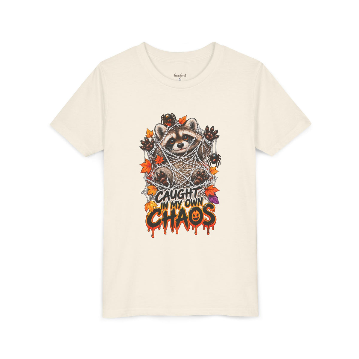 Caught Raccoon Youth Tee — Raccoon Kids Tshirt