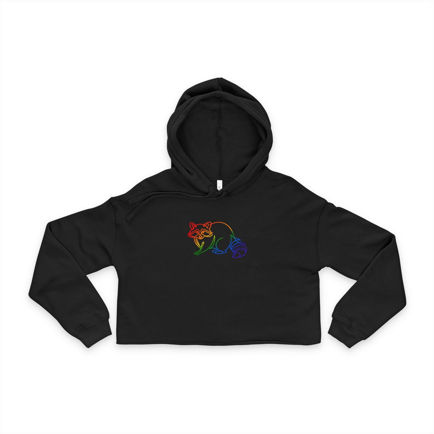 Rainbow Raccoon Cropped Hoodie