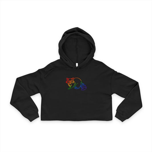 Rainbow Raccoon Cropped Hoodie