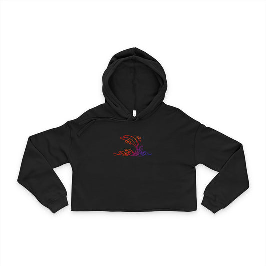 Colorful Dolphin Cropped Hoodie