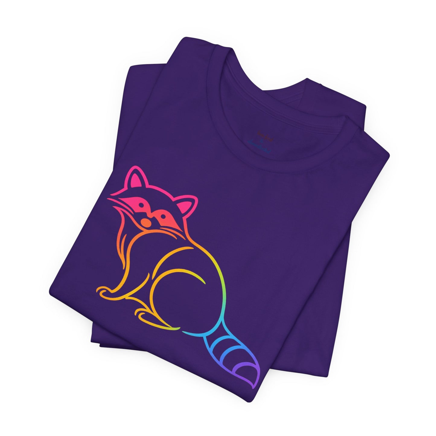 Raccoon Tee — Minimal Line Raccoon Scenic Graphic T-Shirt