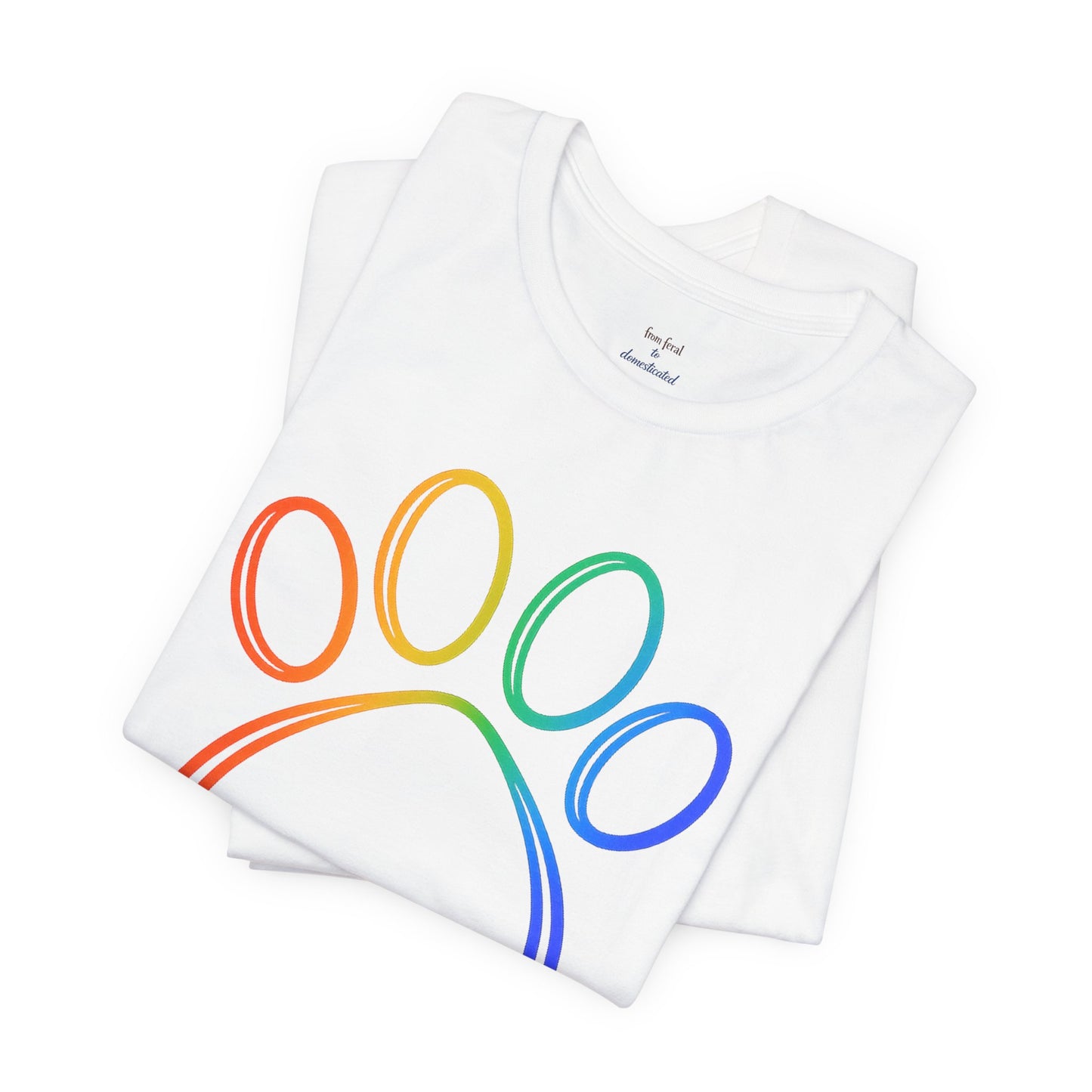 Heart/Paw Colorful Line-Work T-Shirt