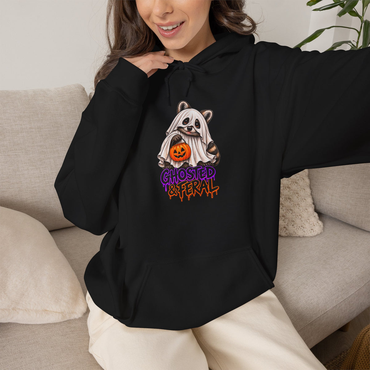 Ghosted Raccoon Hooded Sweatshirt
