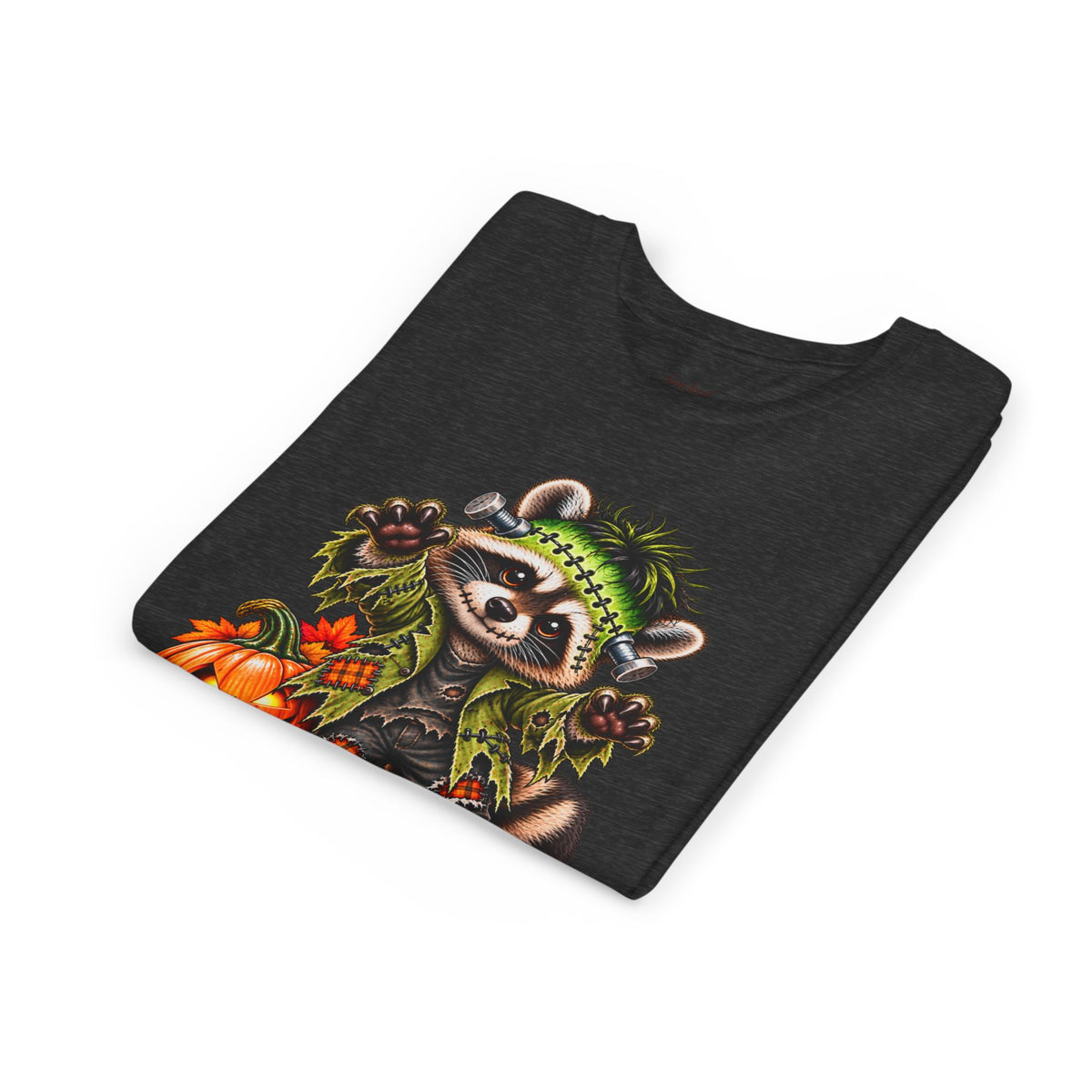 Halloween Youth Tee — Frankenstein Raccoon Kids Tshirt