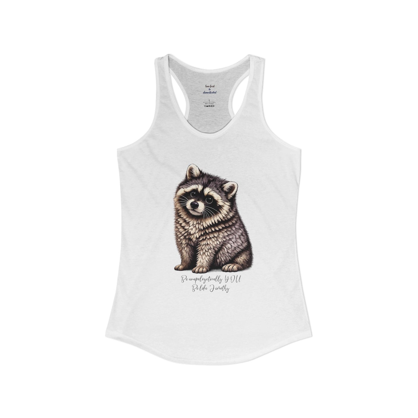 Jimothy The Raccoon Racerback Tank