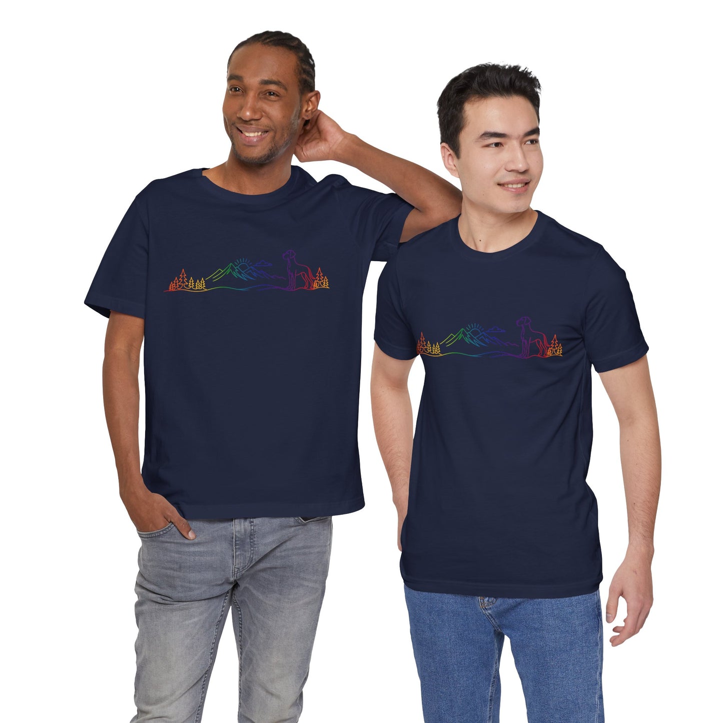 Natural- Eared Great Dane Wild Lines T-Shirt