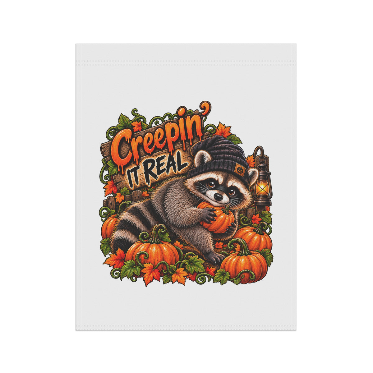 Creepin' Raccoon Garden Flag