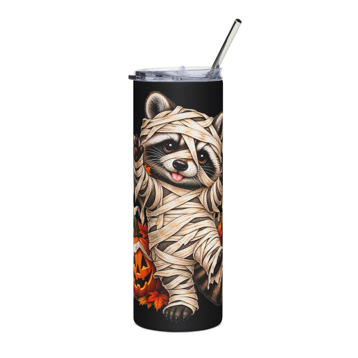 Halloween Mummy Raccoon - 20oz Stainless Steel Tumbler