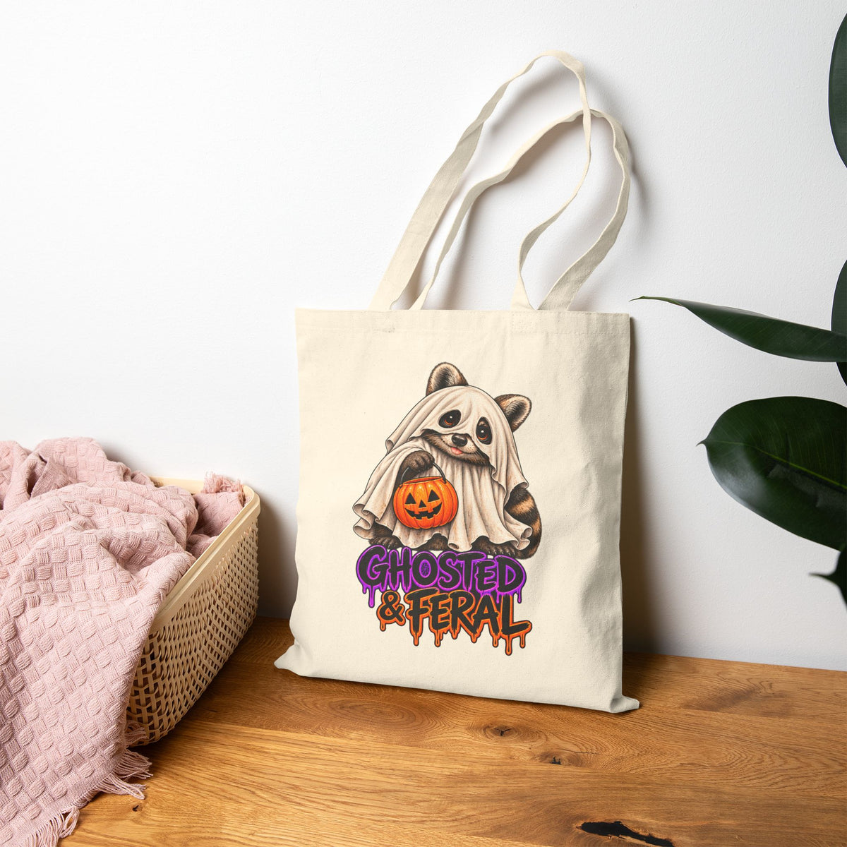 Ghosted Raccoon Tote Bag