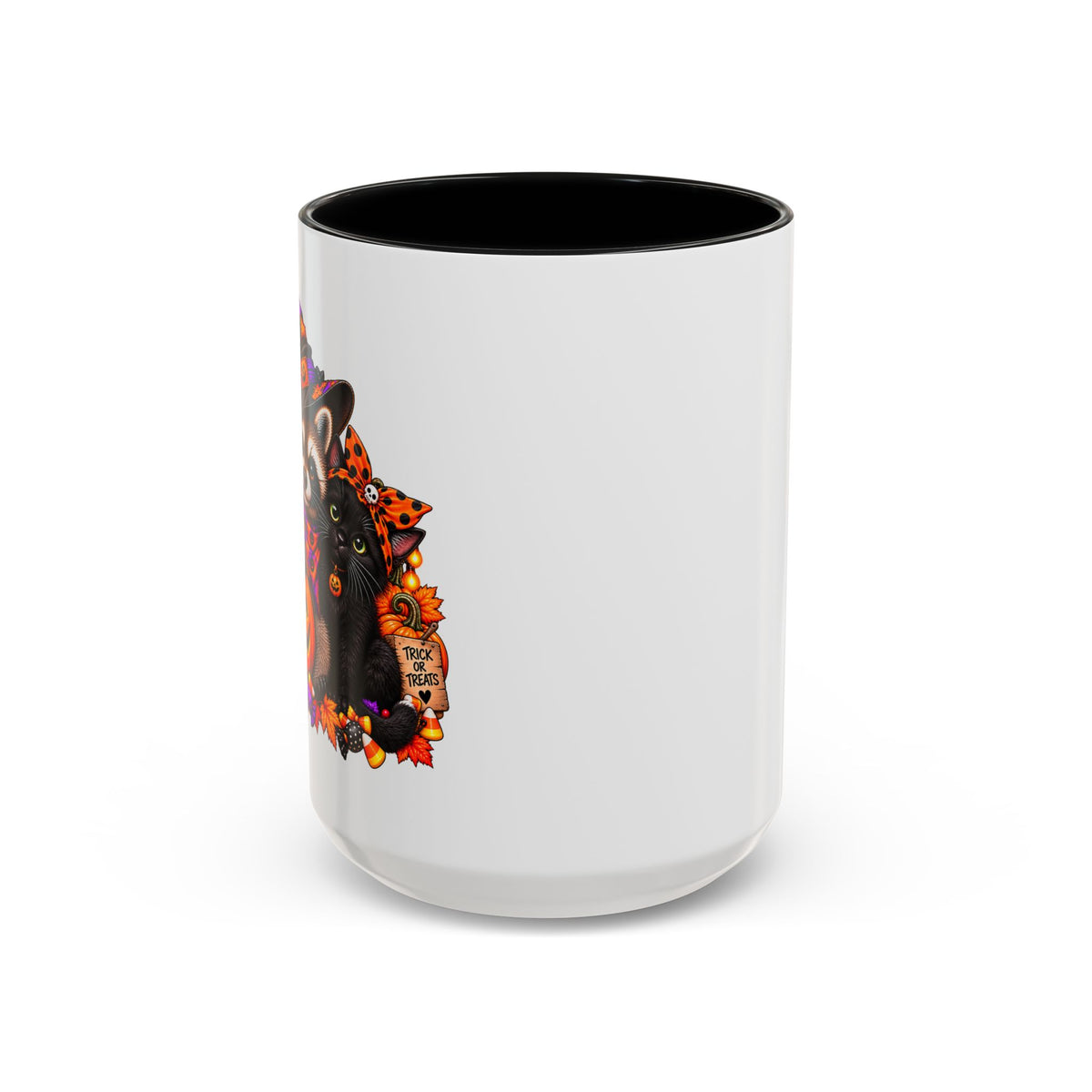 Halloween Raccoon and Black Cat Bestie Coffee Mug  (11/15oz)