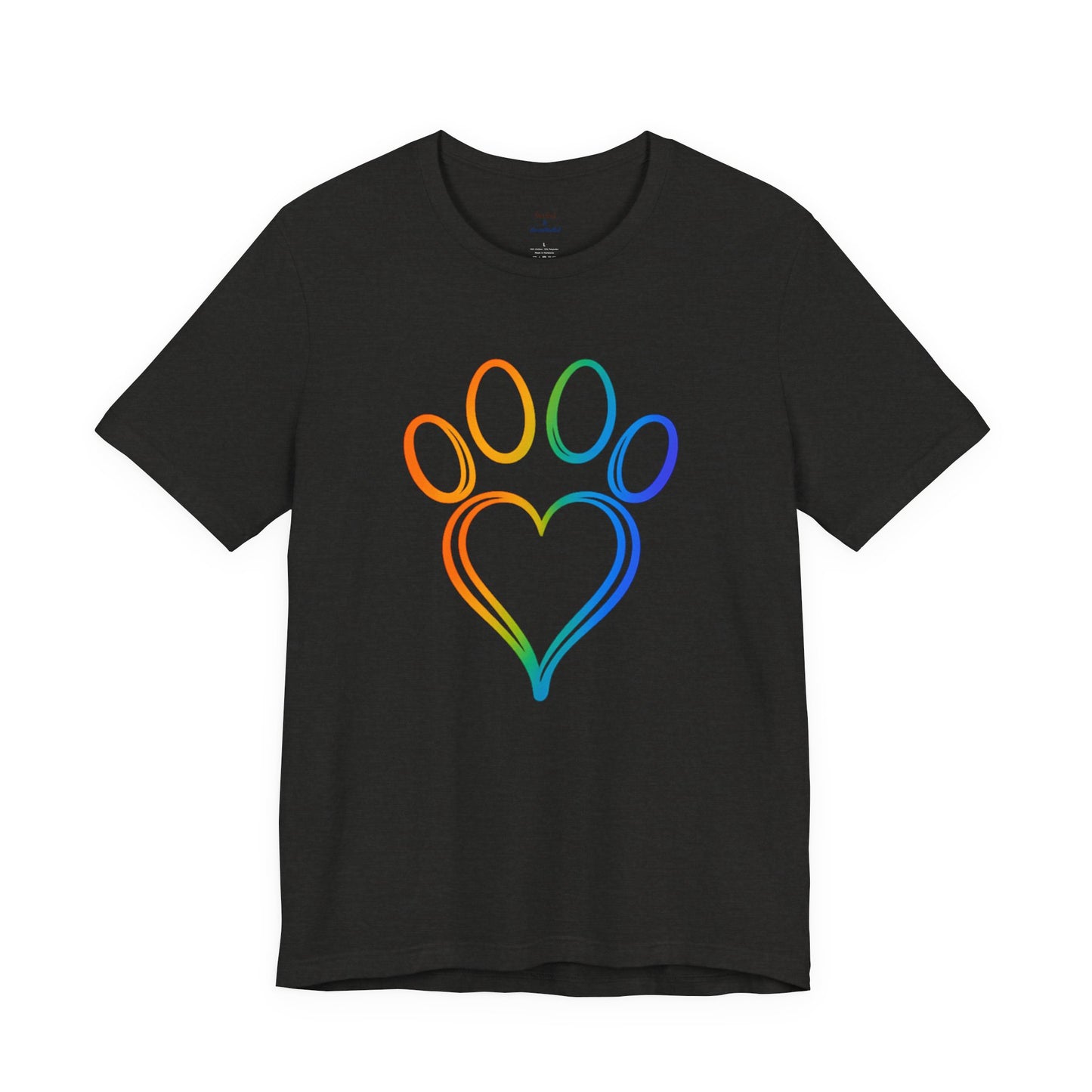 Heart/Paw Colorful Line-Work T-Shirt