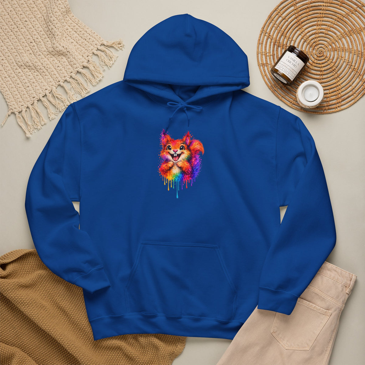 Watercolor Squirrel Hooded Sweatshirt