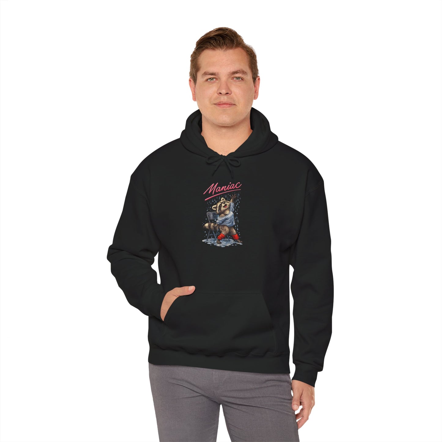 Dancing Raccoon "Maniac" Hooded Sweatshirt