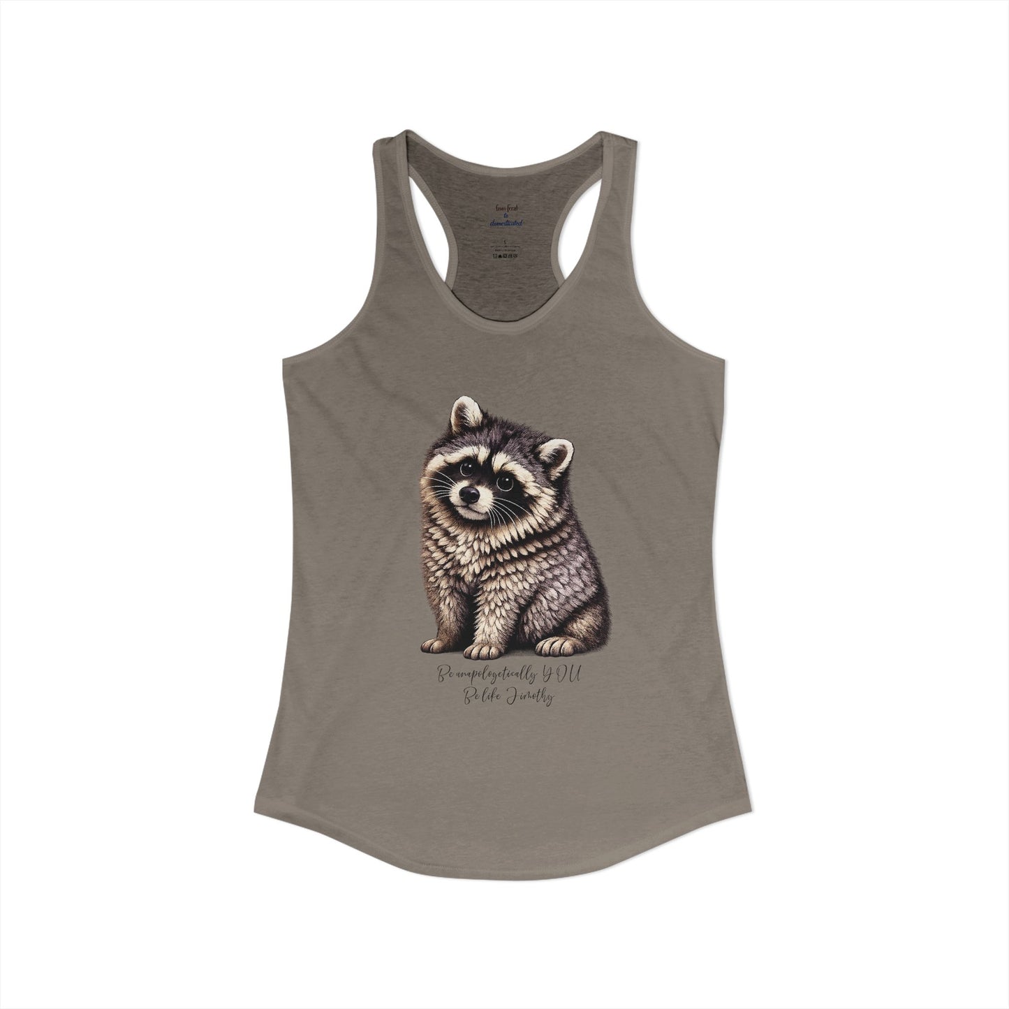 Jimothy The Raccoon Racerback Tank