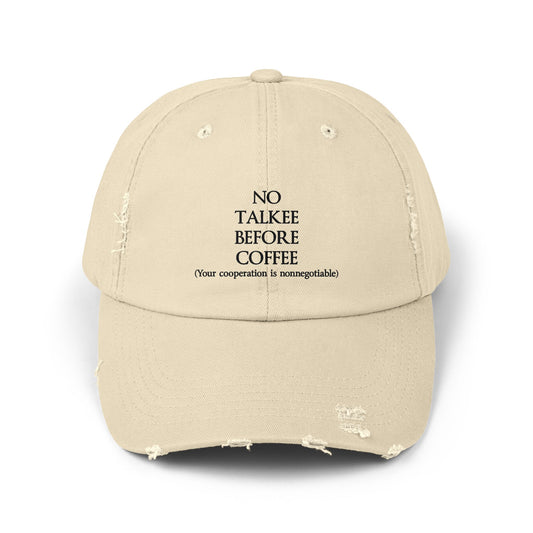"No Talkee" Distressed Cap —  Funny Truth Hat