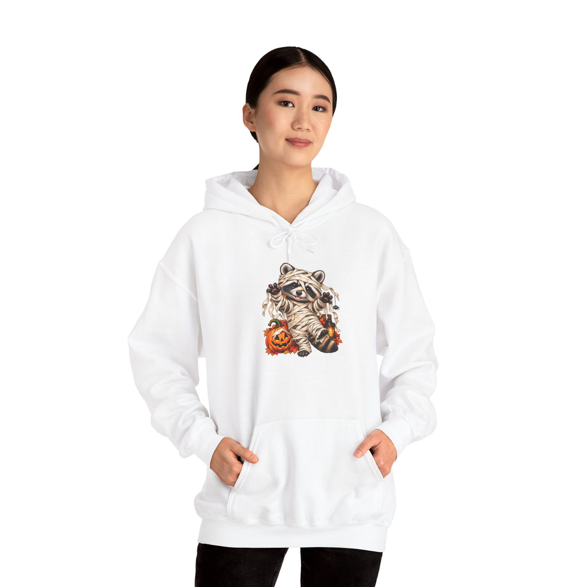 Mummy Raccoon Halloween Hooded Sweatshirt