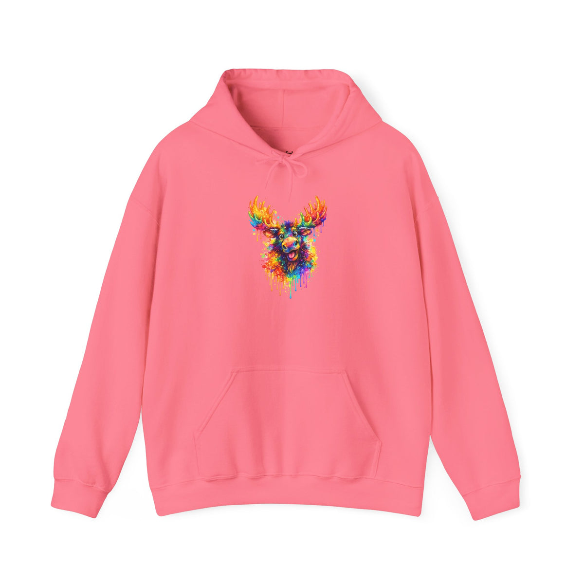 Watercolor Moose Hooded Sweatshirt