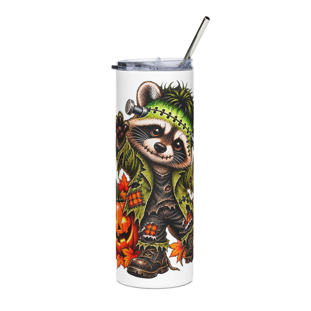 Halloween Frankenstein Raccoon - 20oz Stainless Steel Tumbler
