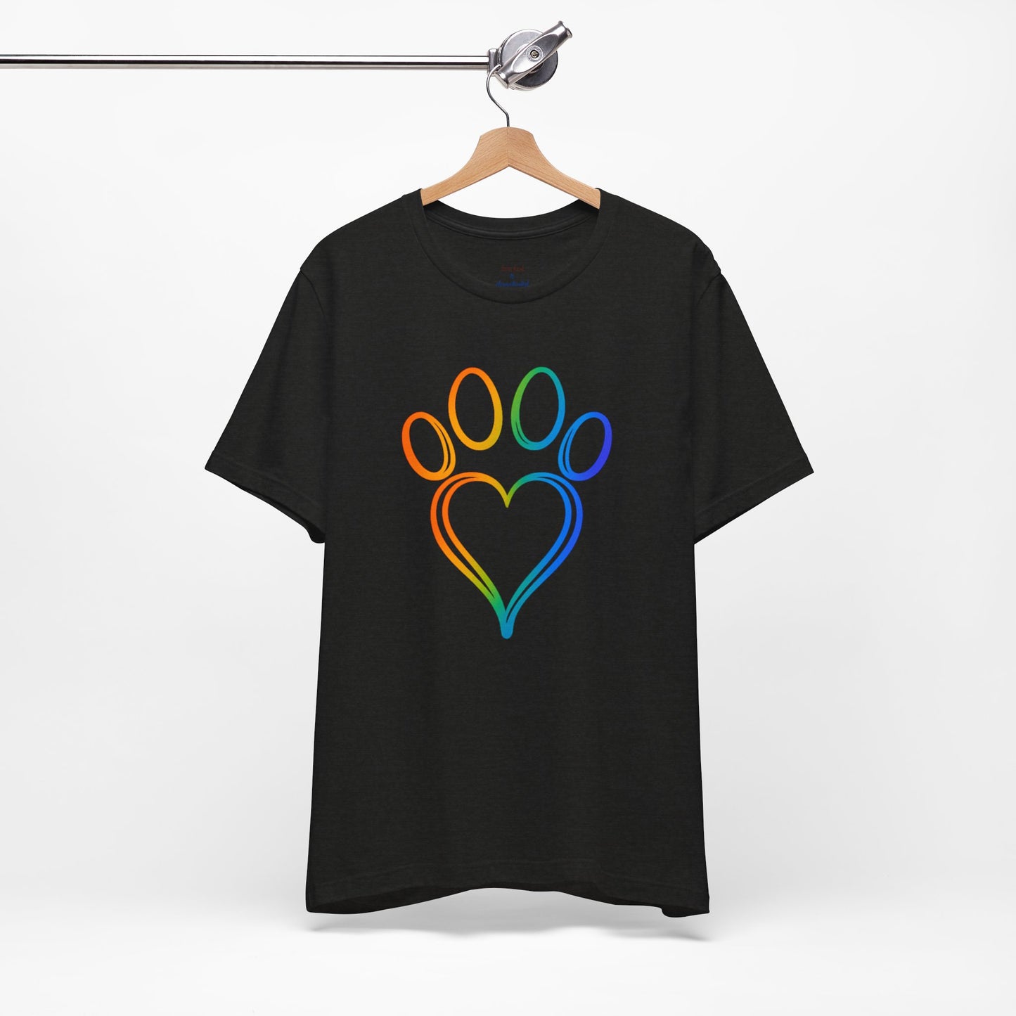 Heart/Paw Colorful Line-Work T-Shirt