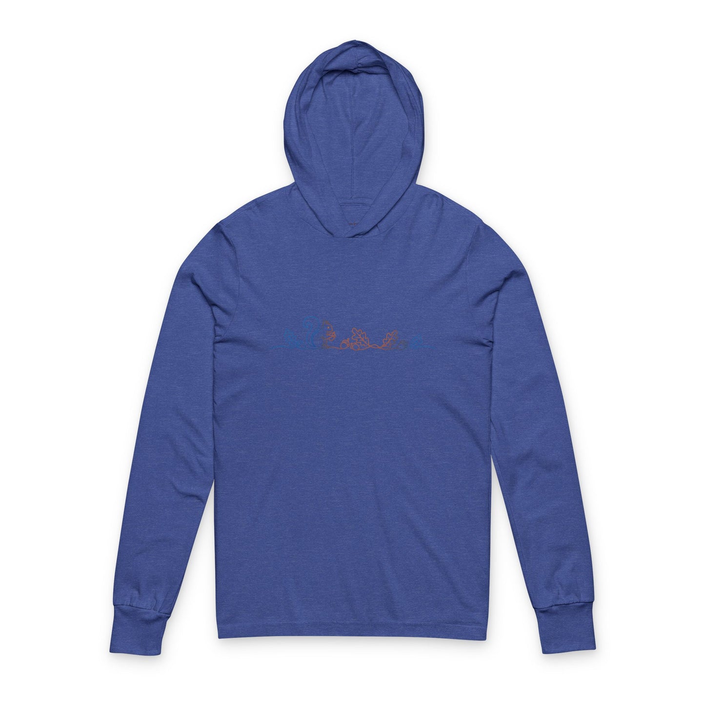 Continuous Line Art Squirrel Hooded Long Sleeve Tee